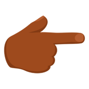 👉🏾 Emoji Dorso Da Mão Com Dedo Indicador Apontando Para A Direita: Pele Morena Escura na Messenger 1.0.