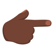 👉🏿 Emoji Dorso Da Mão Com Dedo Indicador Apontando Para A Direita: Pele Escura na Messenger 1.0.