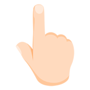👆🏻 Emoji Dorso Da Mão Com Dedo Indicador Apontando Para Cima: Pele Clara na Messenger 1.0.