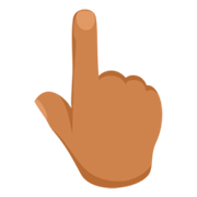 👆🏽 Emoji Dorso Da Mão Com Dedo Indicador Apontando Para Cima: Pele Morena na Messenger 1.0.