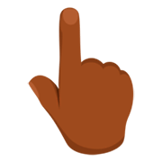 👆🏾 Emoji Dorso Da Mão Com Dedo Indicador Apontando Para Cima: Pele Morena Escura na Messenger 1.0.