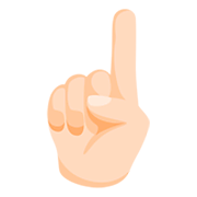 Emoji ☝🏻 Indice Verso L’alto: Carnagione Chiara su Messenger 1.0.