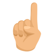 ☝🏼 Emoji Dedo índice Hacia Arriba: Tono De Piel Claro Medio en Messenger 1.0.