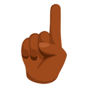 ☝🏾 Emoji nach oben weisender Zeigefinger von vorne: mitteldunkle Hautfarbe Messenger 1.0.