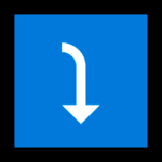 ⤵️ Emoji Flecha Derecha Curvándose Hacia Abajo en Microsoft Windows 10 April 2018 Update.