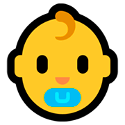 Emoji 👶 Neonato su Microsoft Windows 10 April 2018 Update.