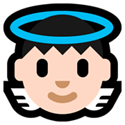 👼🏻 Emoji Bebé ángel: Tono De Piel Claro en Microsoft Windows 10 April 2018 Update.