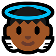 👼🏾 Emoji Bebé ángel: Tono De Piel Oscuro Medio en Microsoft Windows 10 April 2018 Update.