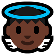 👼🏿 Emoji Bebê Anjo: Pele Escura na Microsoft Windows 10 April 2018 Update.