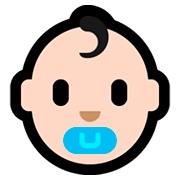👶🏻 Emoji Baby: helle Hautfarbe Microsoft Windows 10 April 2018 Update.