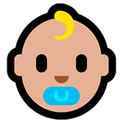 👶🏼 Emoji Baby: mittelhelle Hautfarbe Microsoft Windows 10 April 2018 Update.