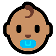 👶🏽 Emoji Bebé: Tono De Piel Medio en Microsoft Windows 10 April 2018 Update.