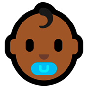 👶🏾 Emoji Baby: mitteldunkle Hautfarbe Microsoft Windows 10 April 2018 Update.