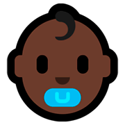 👶🏿 Emoji Bebé: Tono De Piel Oscuro en Microsoft Windows 10 April 2018 Update.