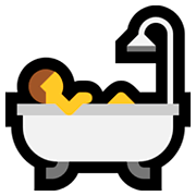 Emoji 🛀 Persona Che Fa Il Bagno su Microsoft Windows 10 April 2018 Update.