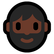 🧔🏿 Emoji Mann: dunkle Hautfarbe, Bart Microsoft Windows 10 April 2018 Update.