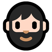 Emoji 🧔🏻 Uomo Con La Barba: Carnagione Chiara su Microsoft Windows 10 April 2018 Update.