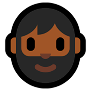 🧔🏾 Emoji Persona Con Barba: Tono De Piel Oscuro Medio en Microsoft Windows 10 April 2018 Update.