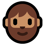 Emoji 🧔🏽 Uomo Con La Barba: Carnagione Olivastra su Microsoft Windows 10 April 2018 Update.