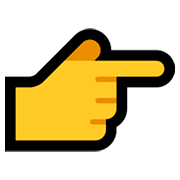 ☛ Emoji Indicador de direção à direira preenchido na Microsoft Windows 10 April 2018 Update.