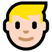 👱🏻‍♂️ Emoji Mann: helle Hautfarbe, blond Microsoft Windows 10 April 2018 Update.