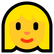 Émoji 👱‍♀️ Femme Blonde sur Microsoft Windows 10 April 2018 Update.
