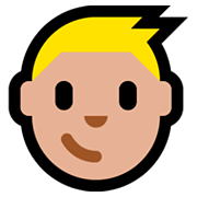 👦🏼 Emoji Niño: Tono De Piel Claro Medio en Microsoft Windows 10 April 2018 Update.