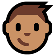 👦🏽 Emoji Junge: mittlere Hautfarbe Microsoft Windows 10 April 2018 Update.