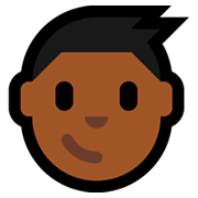 👦🏾 Emoji Junge: mitteldunkle Hautfarbe Microsoft Windows 10 April 2018 Update.