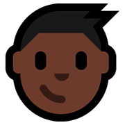 👦🏿 Emoji Niño: Tono De Piel Oscuro en Microsoft Windows 10 April 2018 Update.