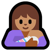 Emoji 🤱🏽 Allattare: Carnagione Olivastra su Microsoft Windows 10 April 2018 Update.