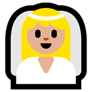 👰🏼 Emoji Novia Con Velo: Tono De Piel Claro Medio en Microsoft Windows 10 April 2018 Update.