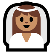 👰🏽 Emoji Noiva: Pele Morena na Microsoft Windows 10 April 2018 Update.