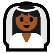 👰🏾 Emoji Noiva: Pele Morena Escura na Microsoft Windows 10 April 2018 Update.