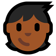 🧒🏾 Emoji Criança: Pele Morena Escura na Microsoft Windows 10 April 2018 Update.