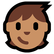🧒🏽 Emoji Infante: Tono De Piel Medio en Microsoft Windows 10 April 2018 Update.