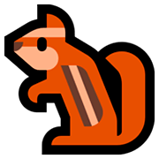 Émoji 🐿️ écureuil sur Microsoft Windows 10 April 2018 Update.