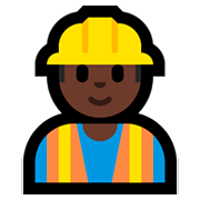 👷🏿 Emoji Obrero: Tono De Piel Oscuro en Microsoft Windows 10 April 2018 Update.