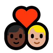 Emoji 👨🏿‍❤️‍👨🏼 Coppia Con Cuore - Uomo: Carnagione Scura, Uomo: Carnagione Abbastanza Chiara su Microsoft Windows 10 April 2018 Update.