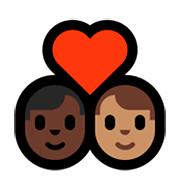 Émoji 👨🏿‍❤️‍👨🏽 Couple Avec Cœur - Homme: Peau Foncée, Homme: Peau Légèrement Mate sur Microsoft Windows 10 April 2018 Update.
