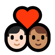 Emoji 👨🏻‍❤️‍👨🏽 Coppia Con Cuore - Uomo: Carnagione Chiara, Uomo: Carnagione Olivastra su Microsoft Windows 10 April 2018 Update.