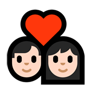 Emoji 👨🏻‍❤️‍👩🏻 Coppia Con Cuore - Uomo: Carnagione Chiara, Donna: Carnagione Chiara su Microsoft Windows 10 April 2018 Update.