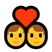 Émoji 👨‍❤️‍👨 Couple Avec Cœur : Homme Et Homme sur Microsoft Windows 10 April 2018 Update.