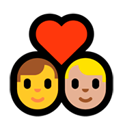 Emoji 👨‍❤️‍👨🏼 Coppia Con Cuore - Uomo, Uomo: Carnagione Abbastanza Chiara su Microsoft Windows 10 April 2018 Update.