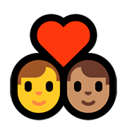 Émoji 👨‍❤️‍👨🏽 Couple Avec Cœur - Homme, Homme: Peau Légèrement Mate sur Microsoft Windows 10 April 2018 Update.