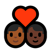 👨🏾‍❤️‍👨🏿 Emoji Pareja Enamorada - Hombre: Tono De Piel Oscuro Medio, Hombre: Tono De Piel Oscuro en Microsoft Windows 10 April 2018 Update.