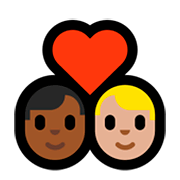 Emoji 👨🏾‍❤️‍👨🏼 Coppia Con Cuore - Uomo: Carnagione Abbastanza Scura, Uomo: Carnagione Abbastanza Chiara su Microsoft Windows 10 April 2018 Update.