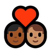 Émoji 👨🏾‍❤️‍👨🏽 Couple Avec Cœur - Homme: Peau Mate, Homme: Peau Légèrement Mate sur Microsoft Windows 10 April 2018 Update.