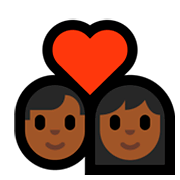 👨🏾‍❤️‍👩🏾 Emoji Pareja Enamorada - Hombre: Tono De Piel Oscuro Medio, Mujer: Tono De Piel Oscuro Medio en Microsoft Windows 10 April 2018 Update.