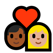 👨🏾‍❤️‍👩🏼 Emoji Pareja Enamorada - Hombre: Tono De Piel Oscuro Medio, Mujer: Tono De Piel Claro Medio en Microsoft Windows 10 April 2018 Update.